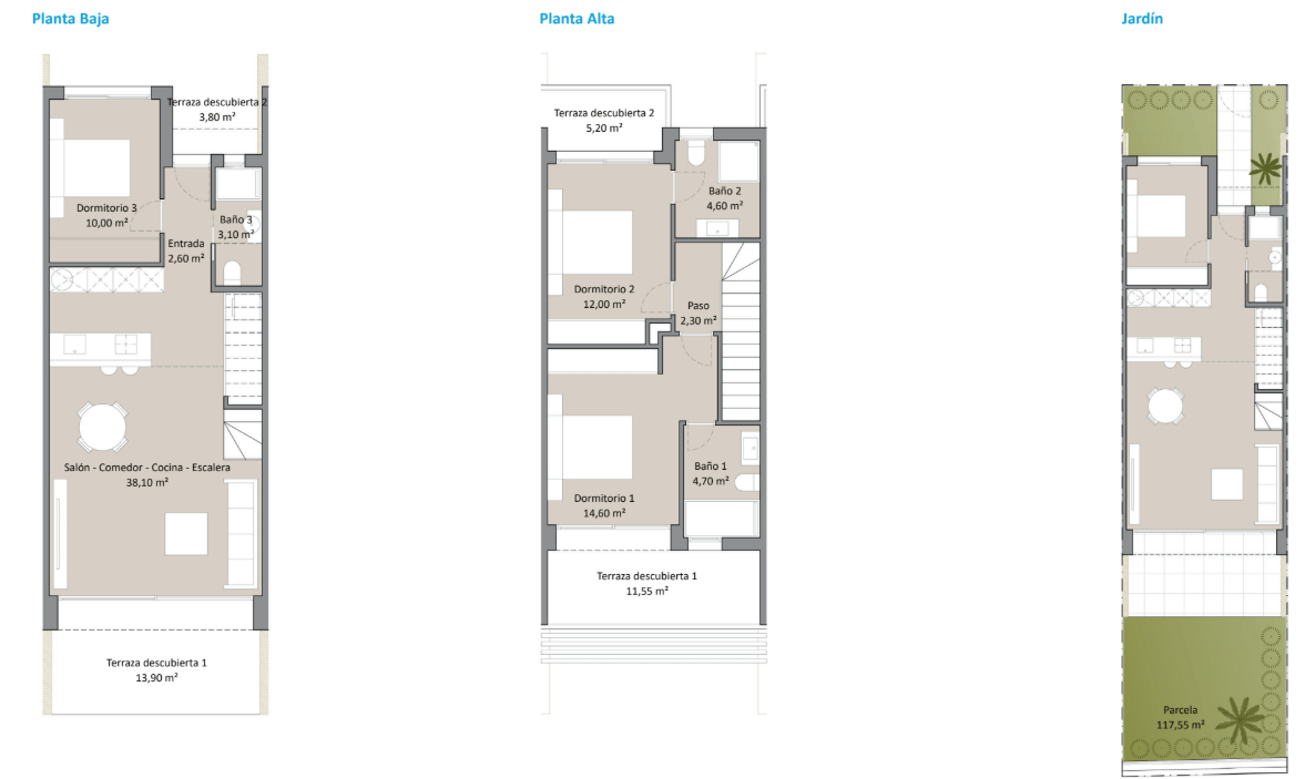 Reihenhäuser zu verkaufen in Finestrat, 3 Schlafzimmer, mit Pool