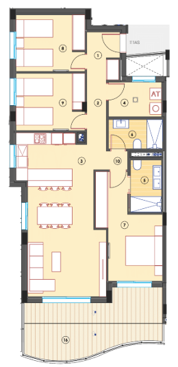 Appartement à Finestrat : 3 chambres et piscine commune.