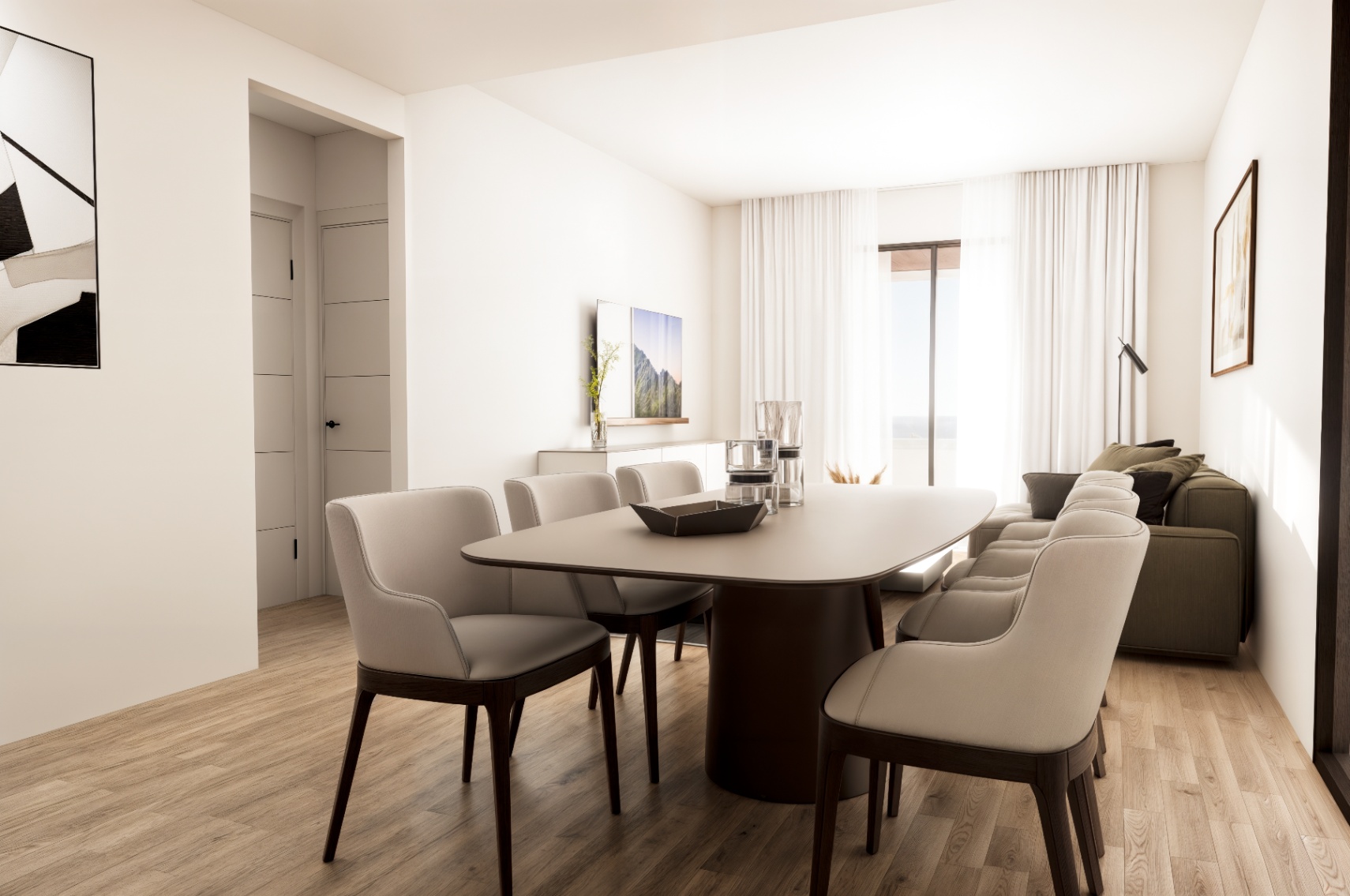 Piso de 2 dormitorios y 2 baños con terraza 