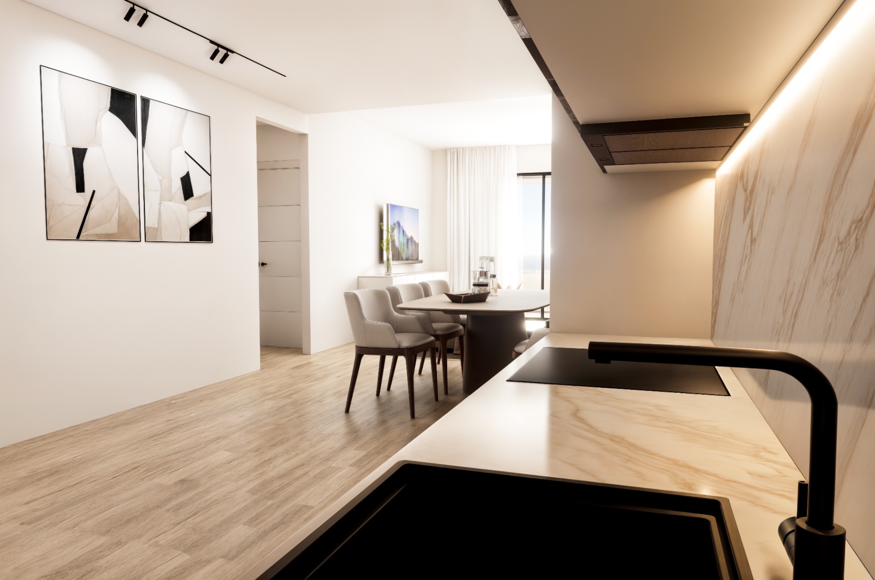 Piso de 2 dormitorios y 2 baños con terraza 