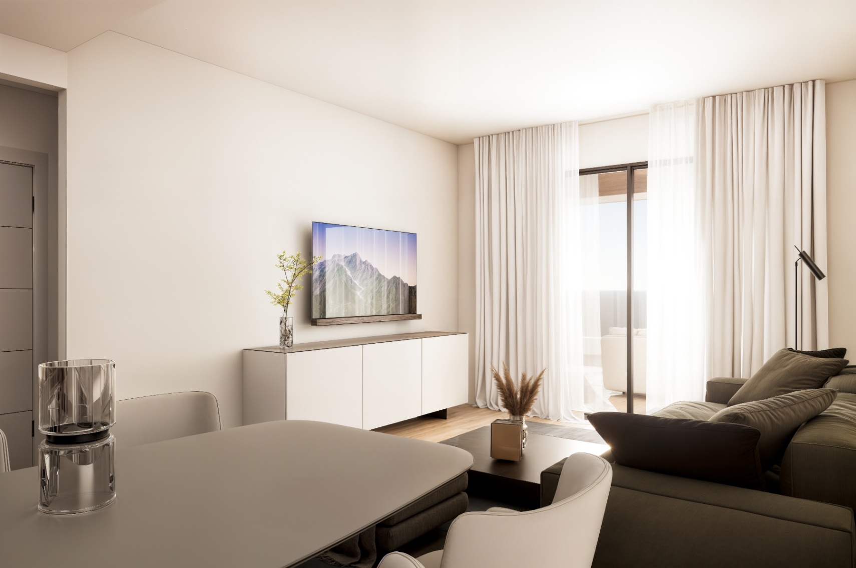 Piso de 2 dormitorios y 2 baños con terraza 
