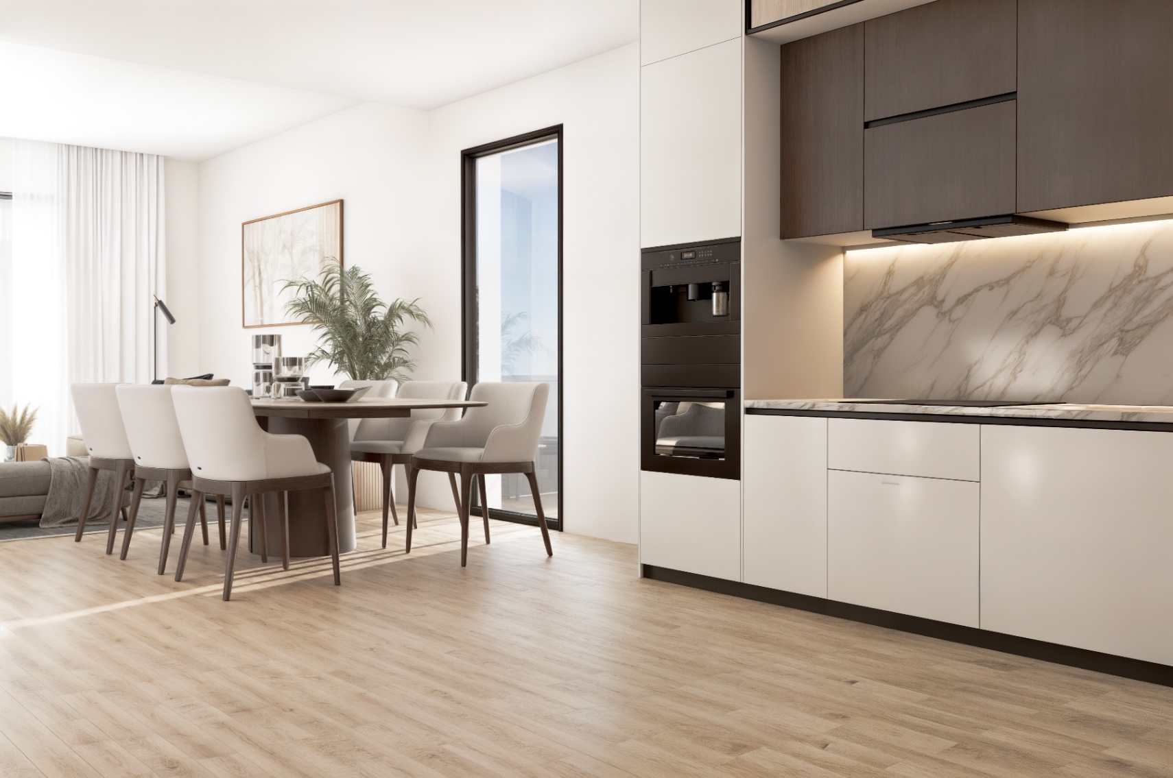Piso de 2 dormitorios y 2 baños con terraza 
